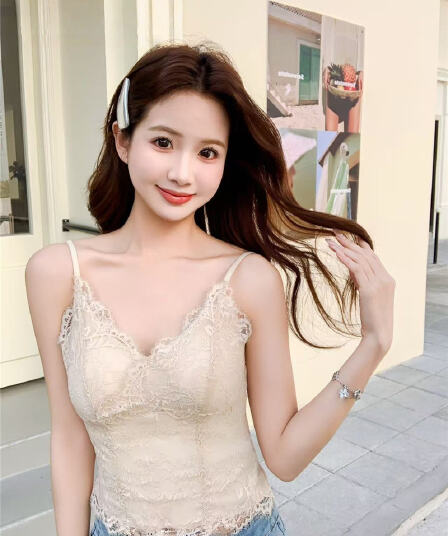 레이스 캐미솔 다용도 인사이드 벨트 가슴 패드 하나 2026 봄 여름 새로운 인사이드 가져 가라. 수 있습니다. 외출용 기본 셔츠