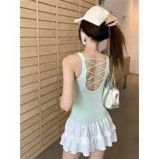 批发2026春夏性感交叉美背吊带背心女带胸垫<b class='q'>文胸</b>一体无袖外穿打底上衣