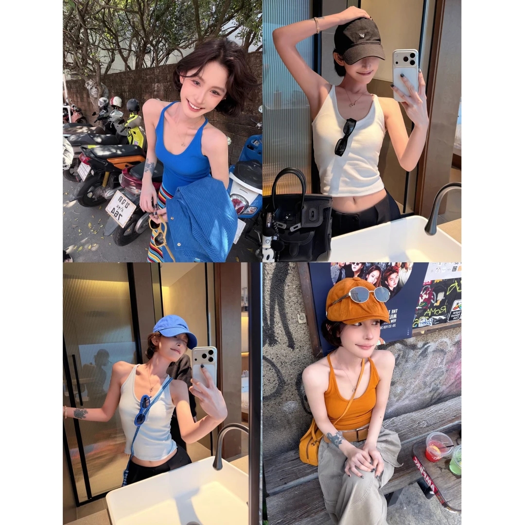 생방송 폭발 클라우드 시티 요새 봄 새로운 민소매 조끼 여성 한국 스타일 캐주얼 다용도 슬립 만나는