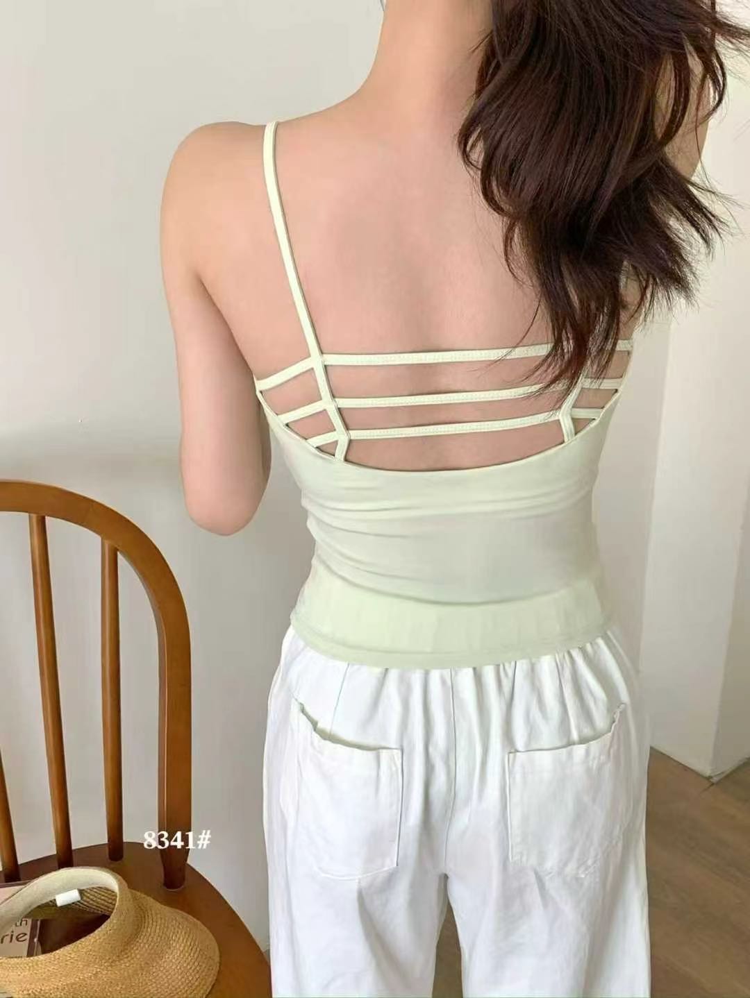라이 경기 서울 패션 조끼 십자가 벨트 측면 그리드 디자인 홀로우 아웃 좋은 어깨끈 원피스 고정 컵 아름다움 뒤로 슬립
