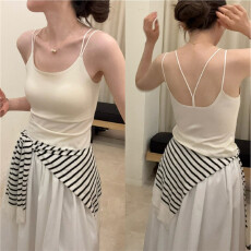 批发吊带<b class='q'>背心</b><b class='q'>式</b><b class='q'>文胸</b>带胸垫西装内搭夏外穿冰丝打底上衣薄款美背内衣女