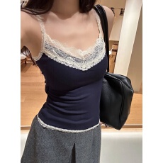 批发AF美式复古时尚百搭带胸垫内搭<b class='q'>打底</b><b class='q'>吊带</b>衫秋冬女装蕾丝磨毛<b class='q'>吊带</b>