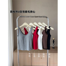 批发秋冬新款加厚磨毛保暖背心女固定一体杯显瘦内搭外穿保暖吊带上衣