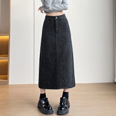 批发实拍2026年春秋百搭豹纹牛仔一步裙半身裙女145CM娇小个子