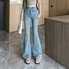 批发实拍2026年春夏季百搭高弹牛仔微喇叭裤女145CM娇小个子