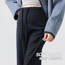 批发<b class='q'>实拍</b><b class='q'>孕妇</b><b class='q'>裤子</b>春装2026新款孕期不勒肚子格子阔腿裤长裤