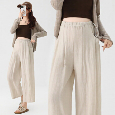 批发实拍孕妇裤子春夏薄款外穿2026新款小个子阔腿裤孕期不勒肚子春装