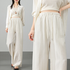 批发实拍孕妇裤子春夏薄款外穿2026新款亚麻孕期不勒肚子阔腿裤长裤