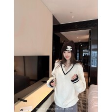 批发宁司 撞色V领慵懒<b class='q'>宽松</b>套头毛衣女秋冬新款韩系休闲百搭针织上衣