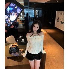 批发Pinksoya甜辣一字肩麻花软糯毛衣女2025<b class='q'>冬</b>季新款收腰显瘦开衫上衣