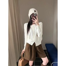 批发欧洲站2025秋冬季新品时尚韩版圆领针织开衫女毛衣外套潮上衣