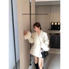 批发大翻领宽松腰带韩版大衣秋冬女双面呢外套