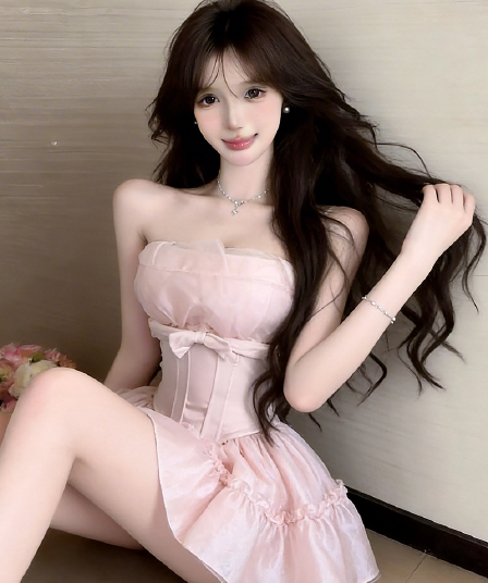 정가 실사 달콤한 매운맛 순수한 욕망 핑크색 나비 매듭 튜브탑 조끼 여성 봄 여름 인사이드 가져 가라. 외출용 몸매 가꾸기 쇼트 스타일 맨위