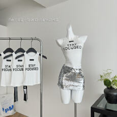 批发韩好甜WARDEN EDGE辣度锁定 白色工字背心女辣妹修身短款吊带上衣