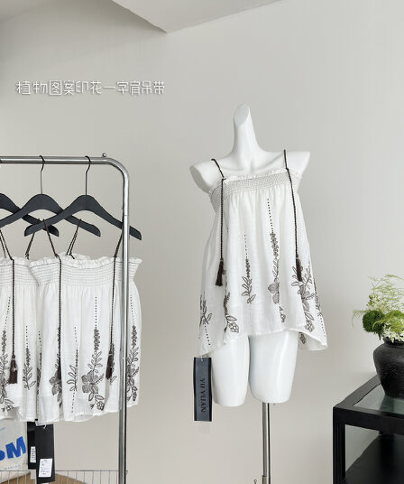 sherley rtw 뮤즈 휴가 세련된 무거운 작업 자수 재스민 식물 패턴 휴가 슬립