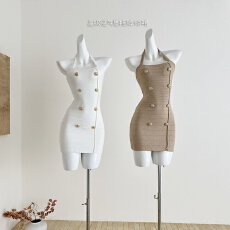 批发OKMASHOP 小香风针织连衣裙女冬内搭打底裙子高级感<b class='q'>气质</b>挂脖短裙