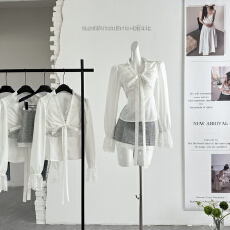 批发智感伊甸园 纯欲假两件蕾丝天丝拼接<b class='q'>衬衫</b>含胸垫<b class='q'>波点</b>低腰包臀半裙