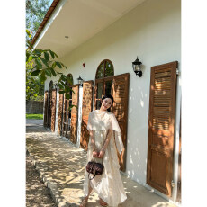 批发层叠不规则薄纱刺绣<b class='q'>连衣裙</b>