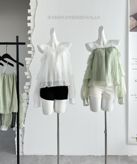 skk store 꿈 와일드 갤러리 감기 센스 프릴 꽃밭 슬립 쉬폰 긴팔 맨위 여름 얇은 스타일