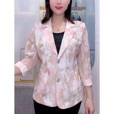 批发2025新款时尚<b class='q'>大码</b>宽松显瘦网纱夏季印花妈妈<b class='q'>西装外套</b>防晒衣