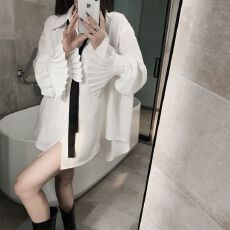 批发时尚褶皱风琴袖系带2025春秋新款高级感女神气质百搭减龄白衬衫