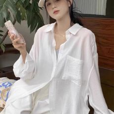 批发法式时尚新款宽松<b class='q'>大码</b>气质慵懒韩版韩版宽松衬衫女