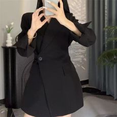 批发西服新款西装外套2025时尚高级爆款<b class='q'>春</b>秋新款收腰减龄中长款外套