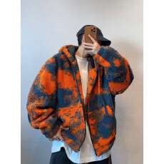 批发300斤<b class='q'>大</b>码<b class='q'>男</b>女同款羊羔绒外套加厚保暖宽松休闲气质外套上衣