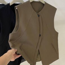 批发春秋西裤独特设计职业新款马甲高级气质西装宽松马甲