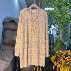 批发300斤<b class='q'>大码</b>新款长袖蕾丝衫胖妹妹<b class='q'>韩版</b>气质宽显瘦松遮肚百搭上衣