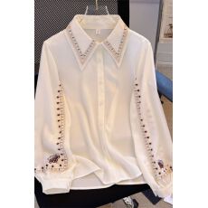 批发春秋新款高端刺绣时尚长袖气质时尚长袖白衬衫