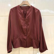 批发新款简约时尚长袖衬衫春秋新款<b class='q'>百搭</b>收腰别致显瘦时尚衬衫