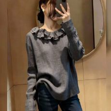 批发春秋西裤时尚甜美木耳边时尚洋气时尚上衣