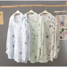 批发大码新款水墨画防晒衣夏季新款长袖宽松超仙防晒衣