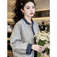 批发春秋<b class='q'>新款</b>韩版外套上衣立领小个子高端时尚百搭减龄夹克外套上衣