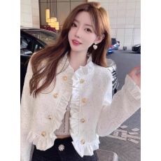批发小香风名媛气质高端春秋冬<b class='q'>新款</b>时尚韩版气质荷叶边甜美减龄外套