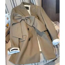 批发韩系女神范蝴蝶结<b class='q'>西装</b>外套春秋新款高端时髦减龄宽松显瘦<b class='q'>西装</b>外套