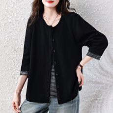 批发实拍<b class='q'>大码</b>女装2026新款秋冬季胖mm假两件打底衫宽松显瘦卫衣<b class='q'>女上衣</b>