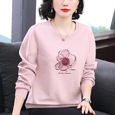 批发<b class='q'>妈妈装</b>2026春季新款圆领绣花亮片长袖女高级感卫衣洋气上衣休闲