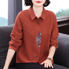 批发2026秋季新款<b class='q'>妈妈装</b>长袖女T恤高级感小众设计宽松显瘦拼接上衣女