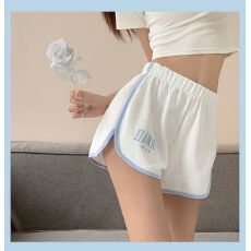 批发6535鱼鳞 字母刺绣<b class='q'>短裤</b>女宽松休闲高腰显瘦包臀热裤