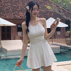 批发韩国2026新款泳衣女分体保守纯色绑带显瘦绝美性感网红泡温泉度假