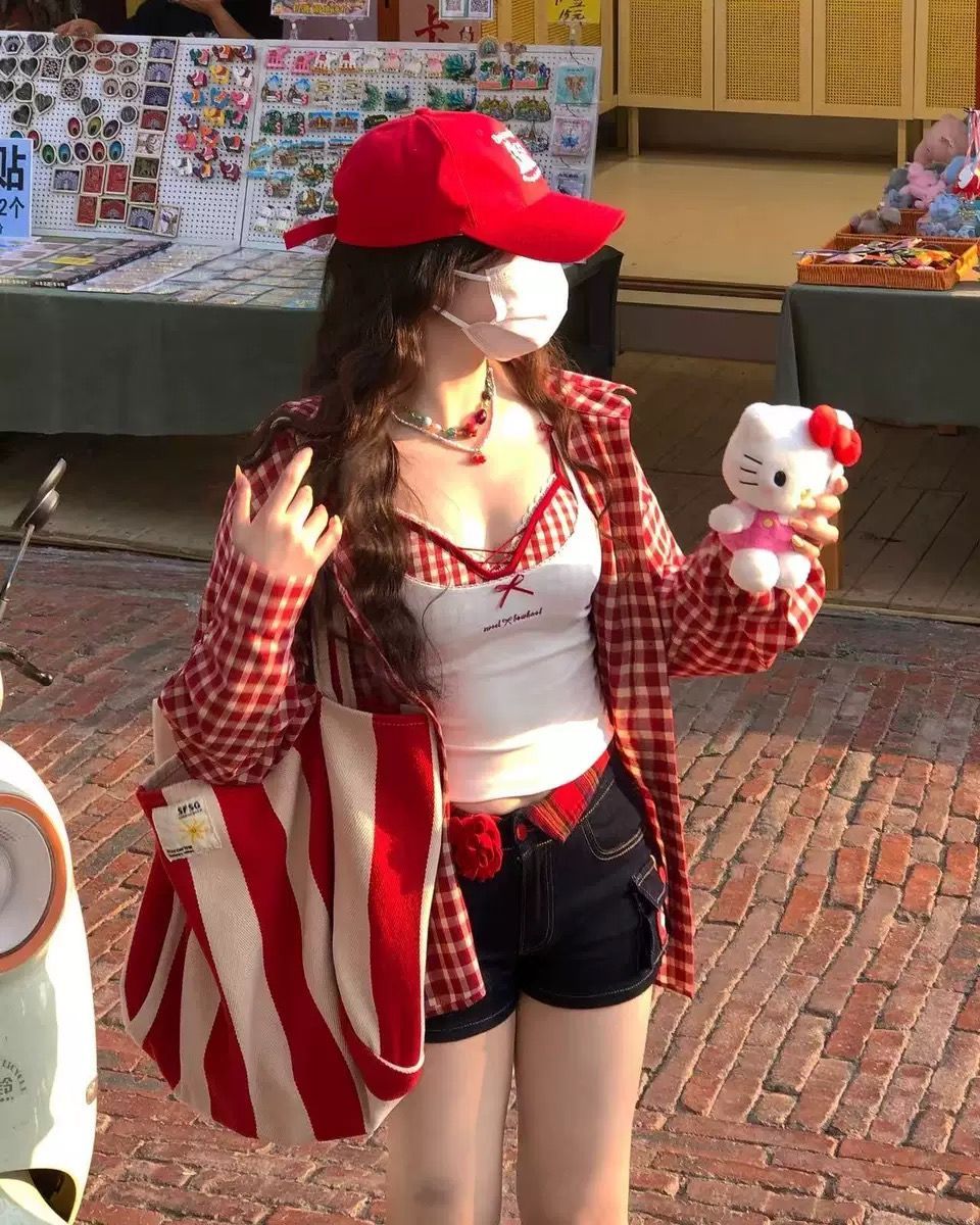 일본식 레트로 빨간색 격자 무늬 셔츠 여성 코트 봄 vintage 느슨함 센스 캐주얼 자외선 차단 셔츠 재킷