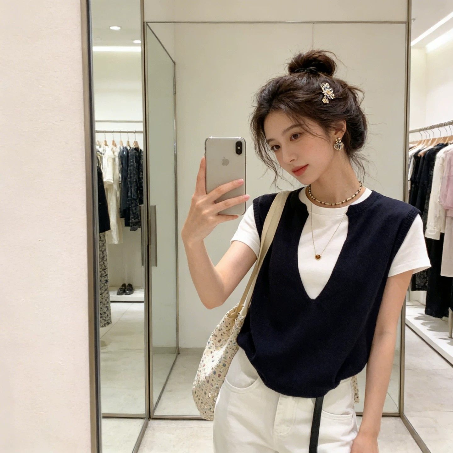 빅 사이즈 학원 스타일 패치워크 색상 페이크 레이어드 V넥 긍정적 인 어깨 반팔 티셔츠 여자 여름 디자인 센스 Chic 작은 대중 맨위