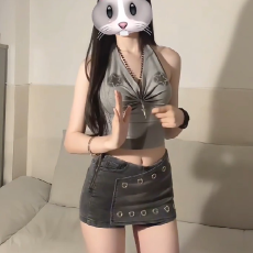 批发美式复古y2k辣妹低腰牛仔超短裤女夏季街头朋克腰带水洗热裤子潮