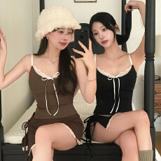 批发泰式2026新款泳衣女高级感绝美热辣蕾丝性感分体比基尼三件套度假