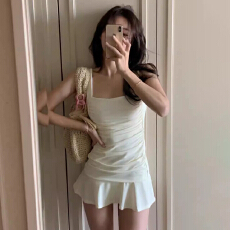 韩国2026新款分体三角裤显瘦性感纯欲风绝美泳衣女遮肚子温泉度假