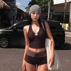 批发2026新款泳衣女高级感分体平角度假牛仔波点绝美游泳衣温泉韩版