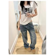 批发绣标水洗复古蓝阔腿<b class='q'>牛仔裤</b>女2026夏季新款低腰宽松显瘦<b class='q'>休闲</b>直筒裤