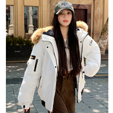批发<b class='q'>韩国</b>ins工装羽绒服女张元英同款派克服复古港风小众<b class='q'>情侣</b><b class='q'>户外</b>外套